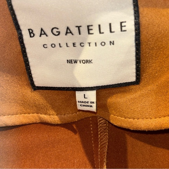 BAGATELLE COLLECTION NY LG STREETWEAR SPORTY JACKET POCKETS ZIPS SUEDE FEEL - Picture 4 of 8